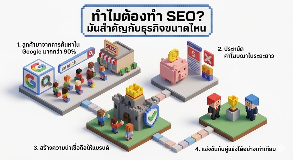SEO คือ อะไร , ปัจจัย SEO มีอะไรบ้าง และ SEO ทำอย่างไร 2 ทำไมต้องทำ SEO มันสำคัญกับธุรกิจขนาดไหน