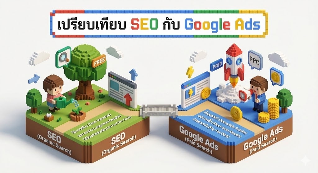 SEO คือ อะไร , ปัจจัย SEO มีอะไรบ้าง และ SEO ทำอย่างไร 3 เปรียบเทียบ SEO กับ Google Ads