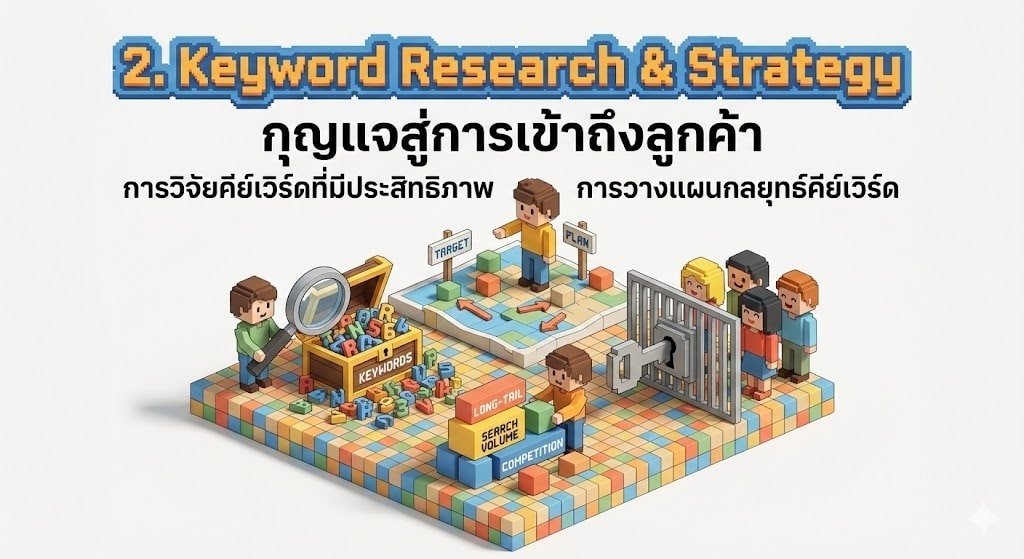 7 SEO service ยอดนิยมที่ช่วยให้เว็บไซต์ติดอันดับต้น ๆ จากการค้นหาบน Google 3 2. Keyword Research & Strategy - กุญแจสู่การเข้าถึงลูกค้า