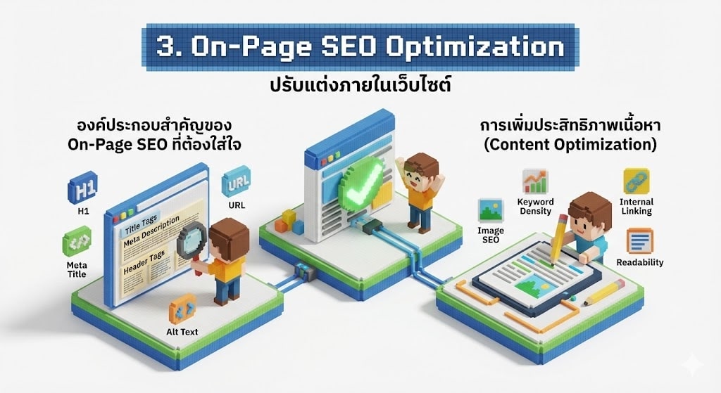 7 SEO service ยอดนิยมที่ช่วยให้เว็บไซต์ติดอันดับต้น ๆ จากการค้นหาบน Google 4 3. On-Page SEO Optimization - ปรับแต่งภายในเว็บไซต์