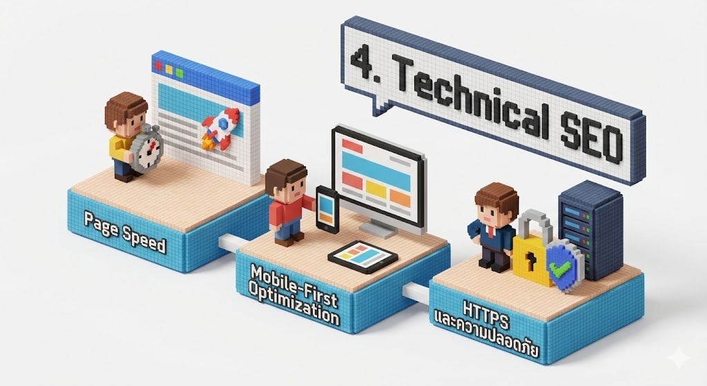 7 SEO service ยอดนิยมที่ช่วยให้เว็บไซต์ติดอันดับต้น ๆ จากการค้นหาบน Google 5 4. Technical SEO - ฐานรากที่แข็งแรงของเว็บไซต์