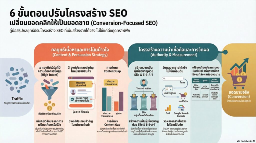 6 ขั้นตอนปรับโครงสร้าง SEO เพื่อกระตุ้นยอดขายให้พุ่งทะยาน