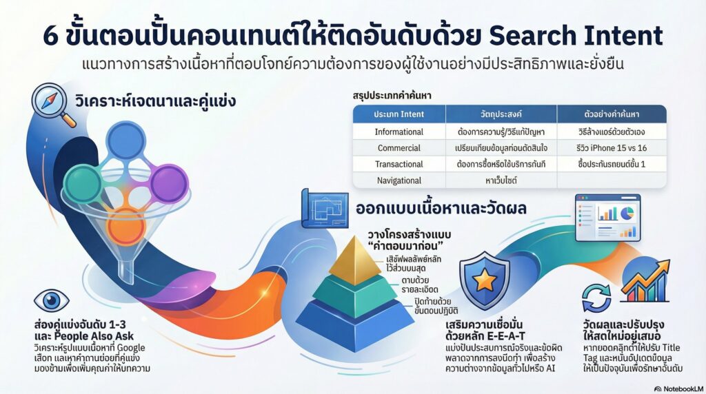 6 ขั้นตอนสร้างเนื้อหาให้ตรงใจ Search Intent อย่างมืออาชีพ