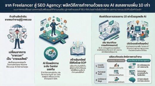 Freelance to Agency Mindset การขยายงาน SEO จากรับทำเอง สู่การสร้างทีมด้วย AI
