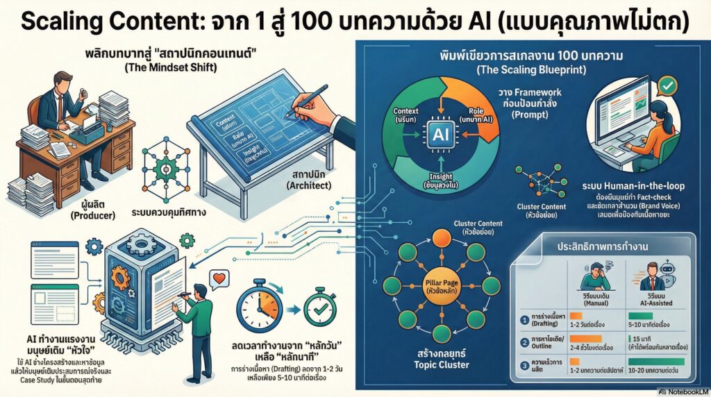 Scaling Content วิธีใช้ AI ช่วยเขียนบทความจาก 1 เป็น 100 เรื่อง โดยคุณภาพไม่ตก