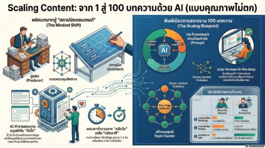 Scaling Content วิธีใช้ AI ช่วยเขียนบทความจาก 1 เป็น 100 เรื่อง โดยคุณภาพไม่ตก