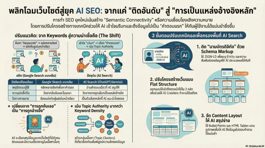 Technical Structure หัวข้อการปรับปรุงโครงสร้างเว็บไซต์เพื่อรองรับ AI SEO