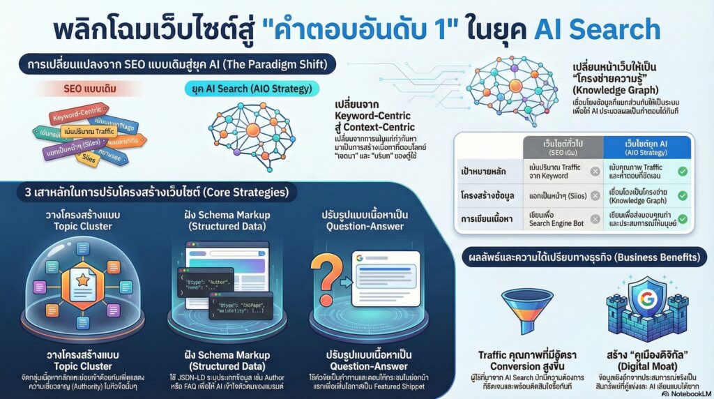 กลยุทธ์การปรับโครงสร้างเว็บไซต์เพื่อรองรับ AI Search