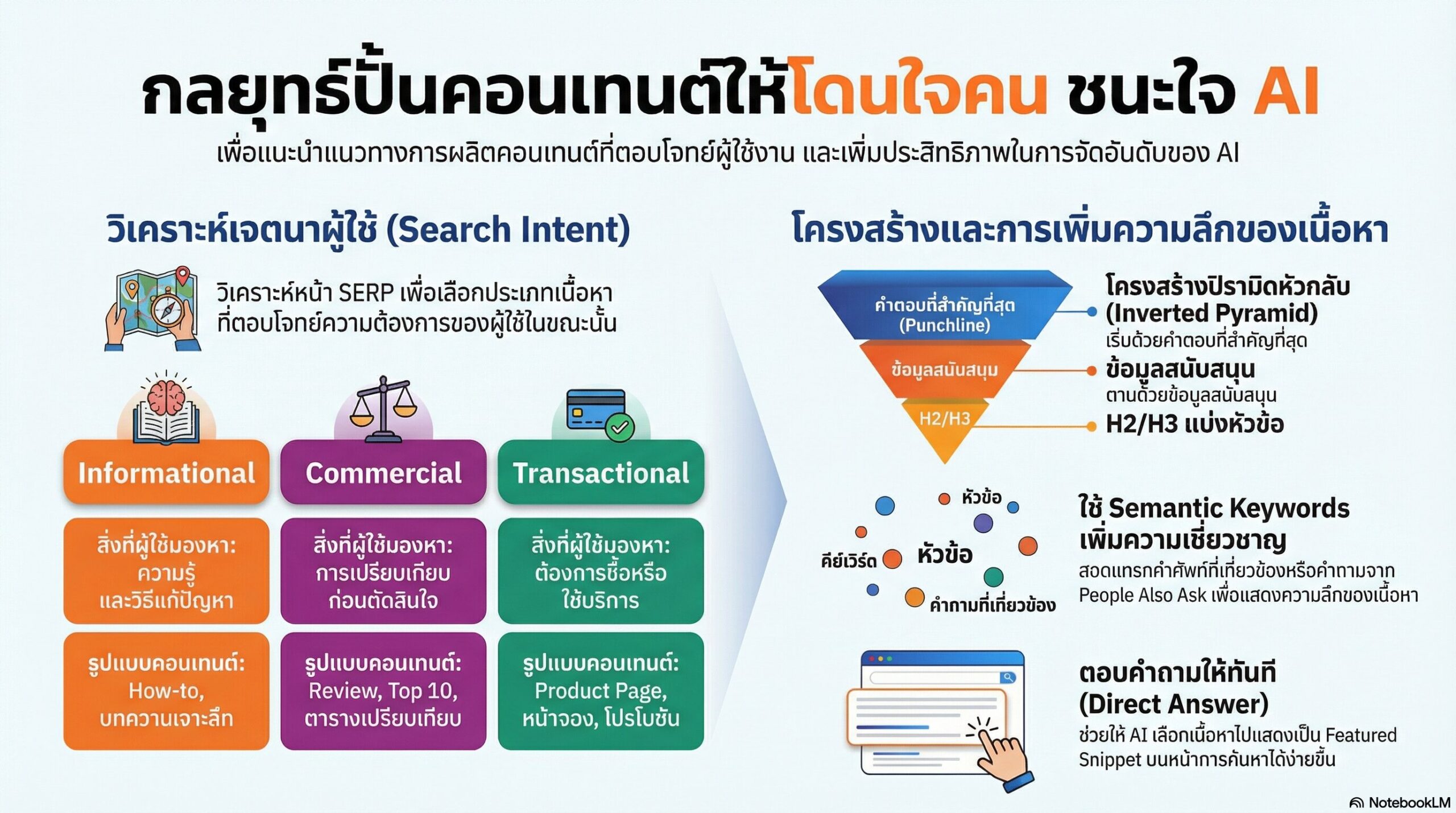 กลยุทธ์การผลิตคอนเทนต์ให้ตรงใจผู้ใช้และถูกต้องตามหลัก AI