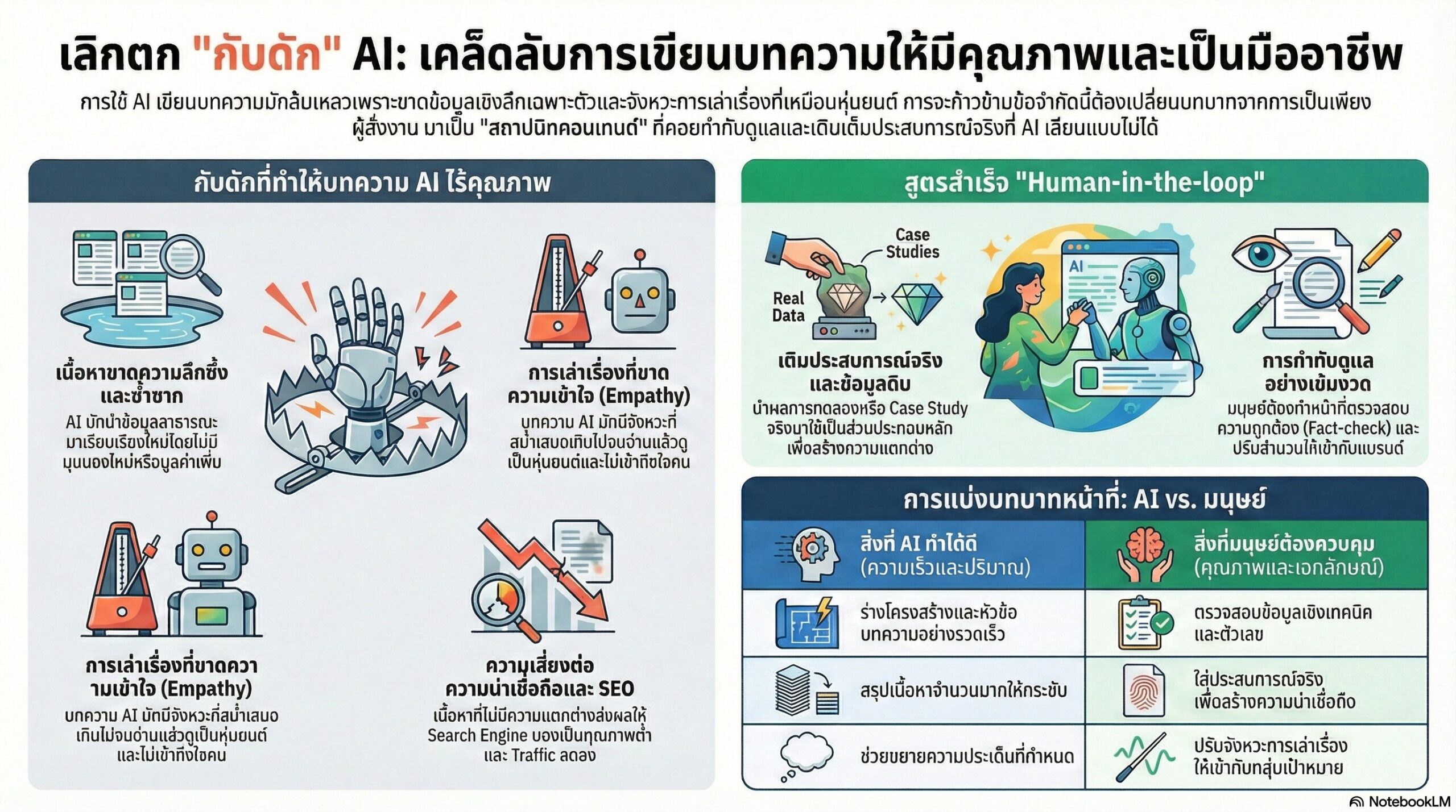 กับดักที่ทำให้การใช้ AI เขียนบทความส่วนใหญ่ล้มเหลว