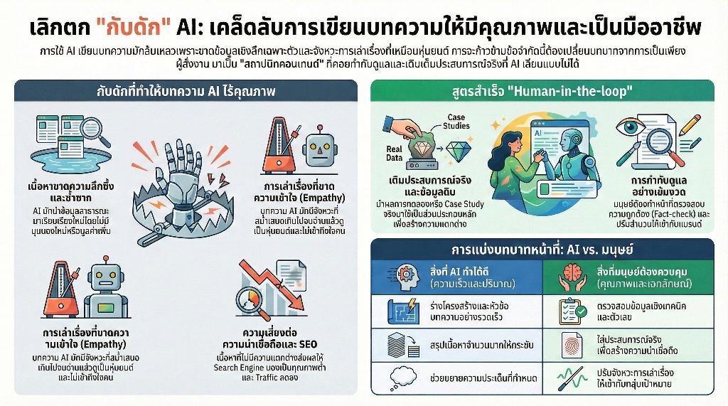 กับดักที่ทำให้การใช้ AI เขียนบทความส่วนใหญ่ล้มเหลว