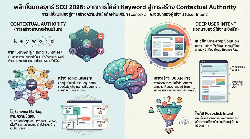 Future Trends 5 สิ่งที่คนทำ SEO ต้องรู้ก่อนเริ่มปี 2026 4 กุญแจดอกสำคัญที่เปลี่ยนเกม SEO ให้เข้าข้างคุณ