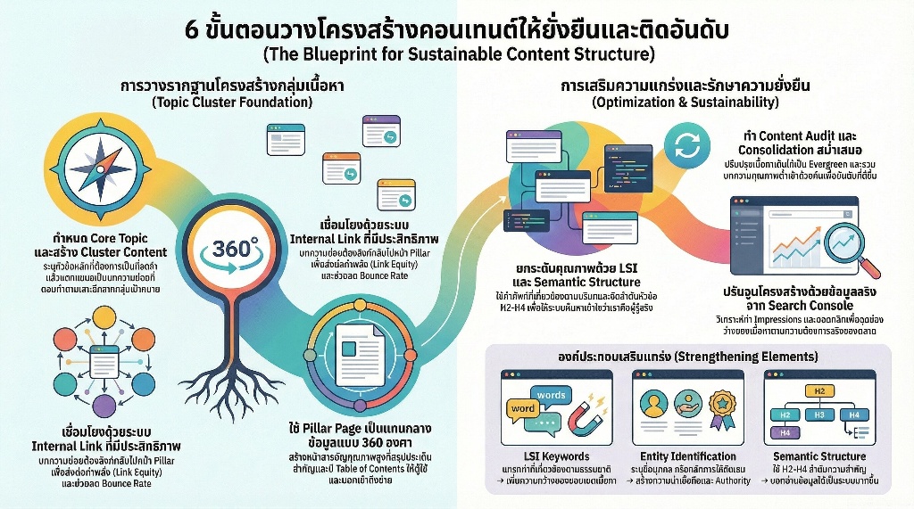 กลยุทธ์การวางโครงสร้างคอนเทนต์ให้ยั่งยืน 5 ขั้นตอนการวางโครงสร้างคอนเทนต์ให้ยั่งยืนแบบมืออาชีพ