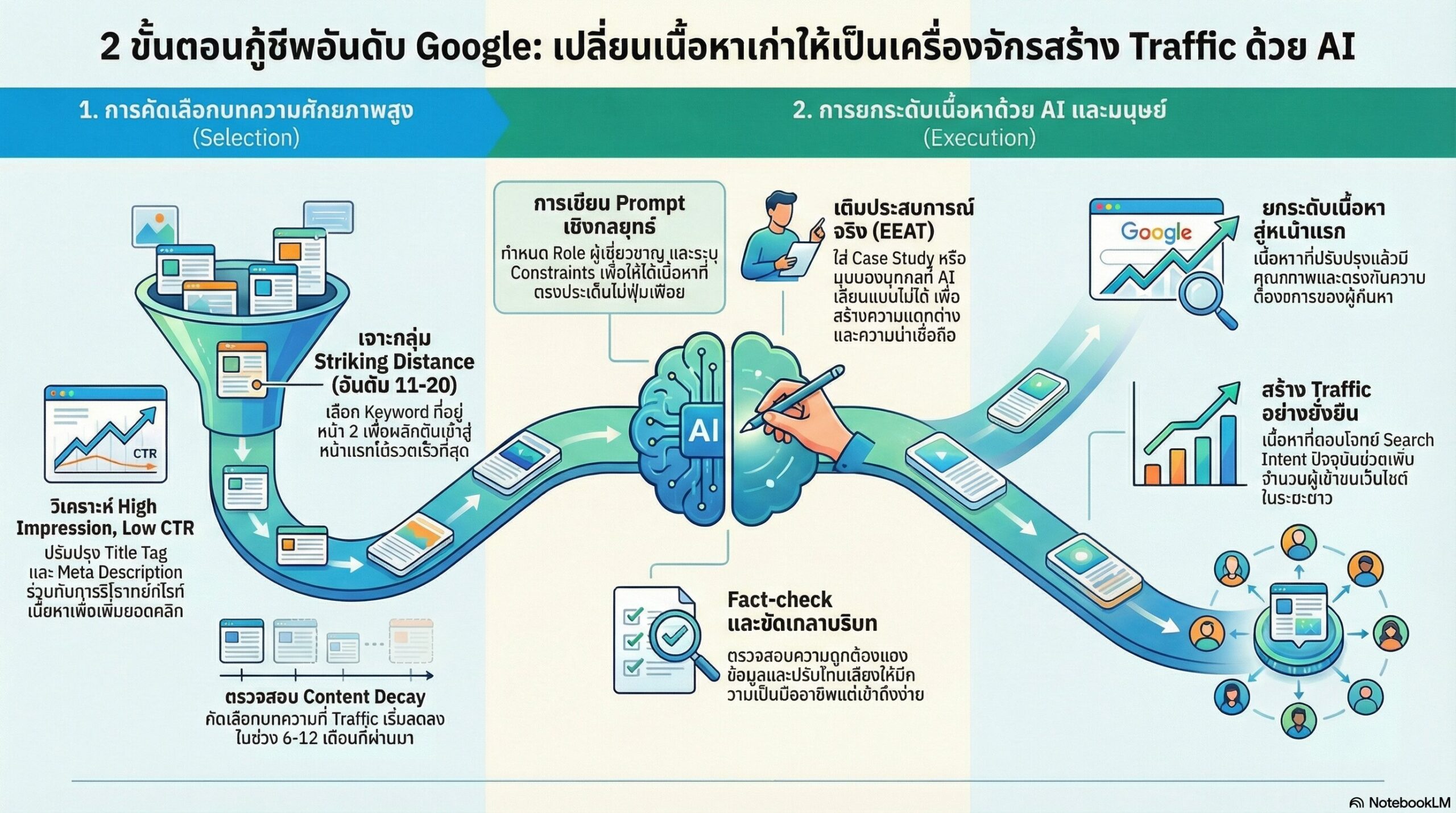 ขั้นตอนการใช้ AI รีไรท์เนื้อหาให้ติดอันดับใหม่อย่างเป็นระบบ