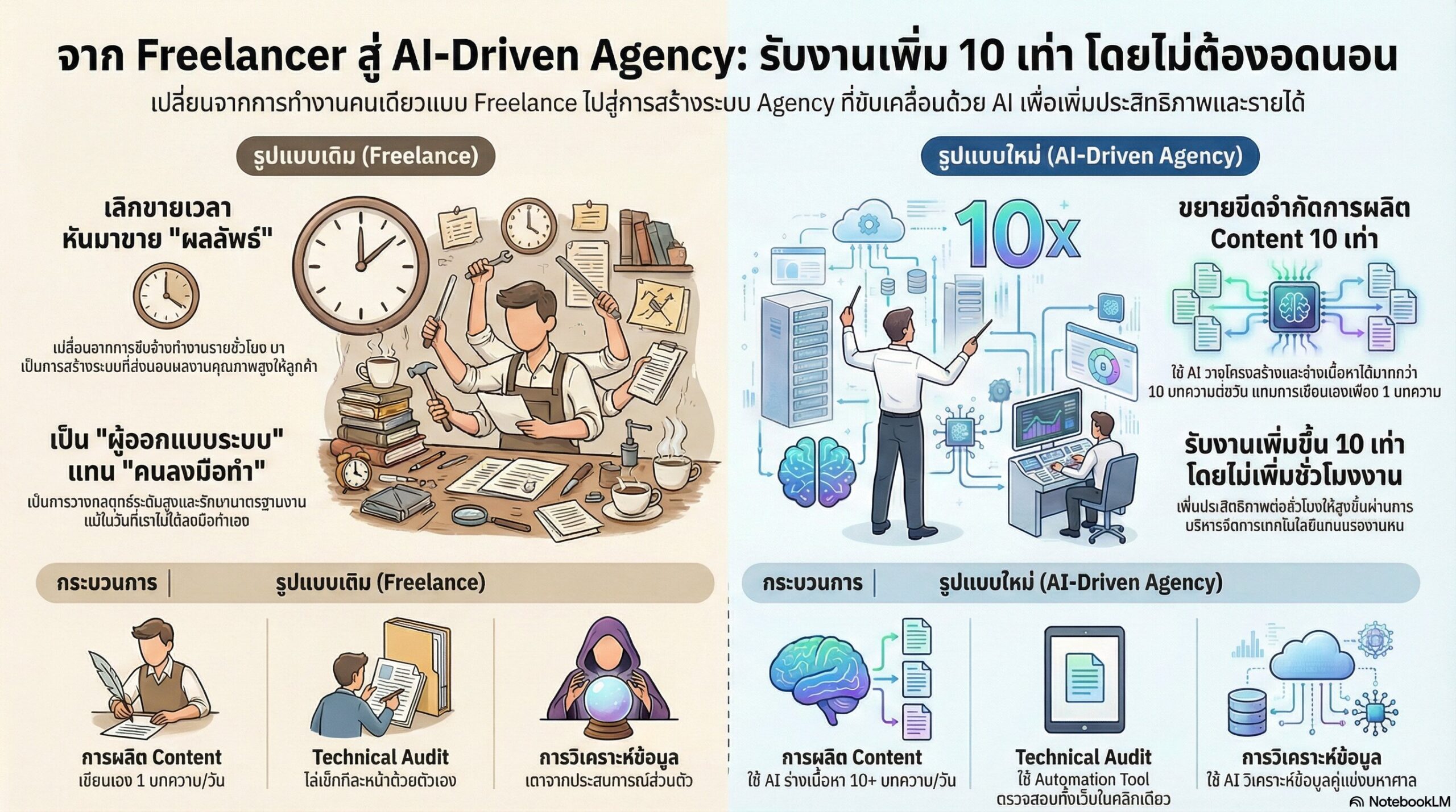 จาก Freelancer สู่ Agency รับงานเพิ่ม 10 เท่าโดยไม่ต้องอดนอน