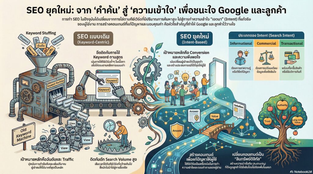 จาก Keyword สู่ Intent-Based Content 5 ขั้นตอนการทำ User Intent เพื่อการทำ SEO ยุคใหม่