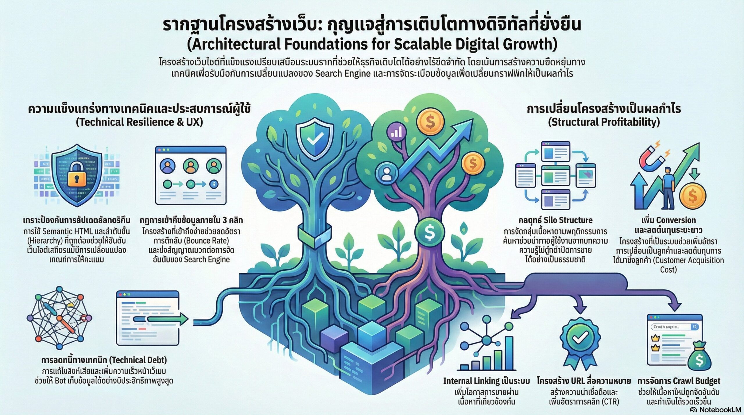 Technical SEO หัวข้อการปรับโครงสร้างเว็บไซต์ให้รองรับการจัดอันดับยุคใหม่ 6 ดอกผลของรากฐานที่แข็งแกร่งสู่การเติบโตอย่างไร้ขีดจำกัด