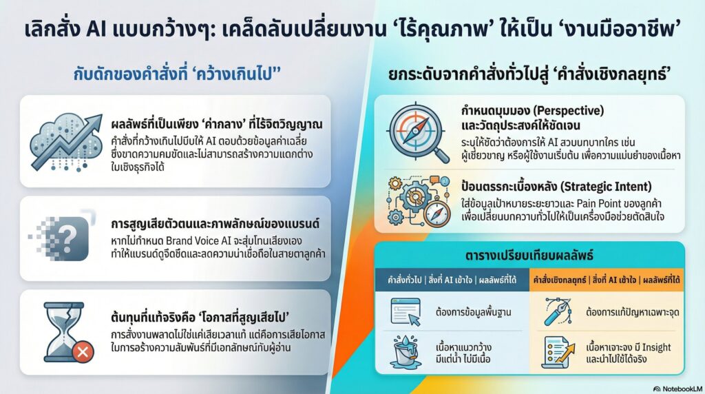 ทำไมคำสั่งทั่วไปถึงสร้างงานที่ไร้คุณภาพและน่าผิดหวัง