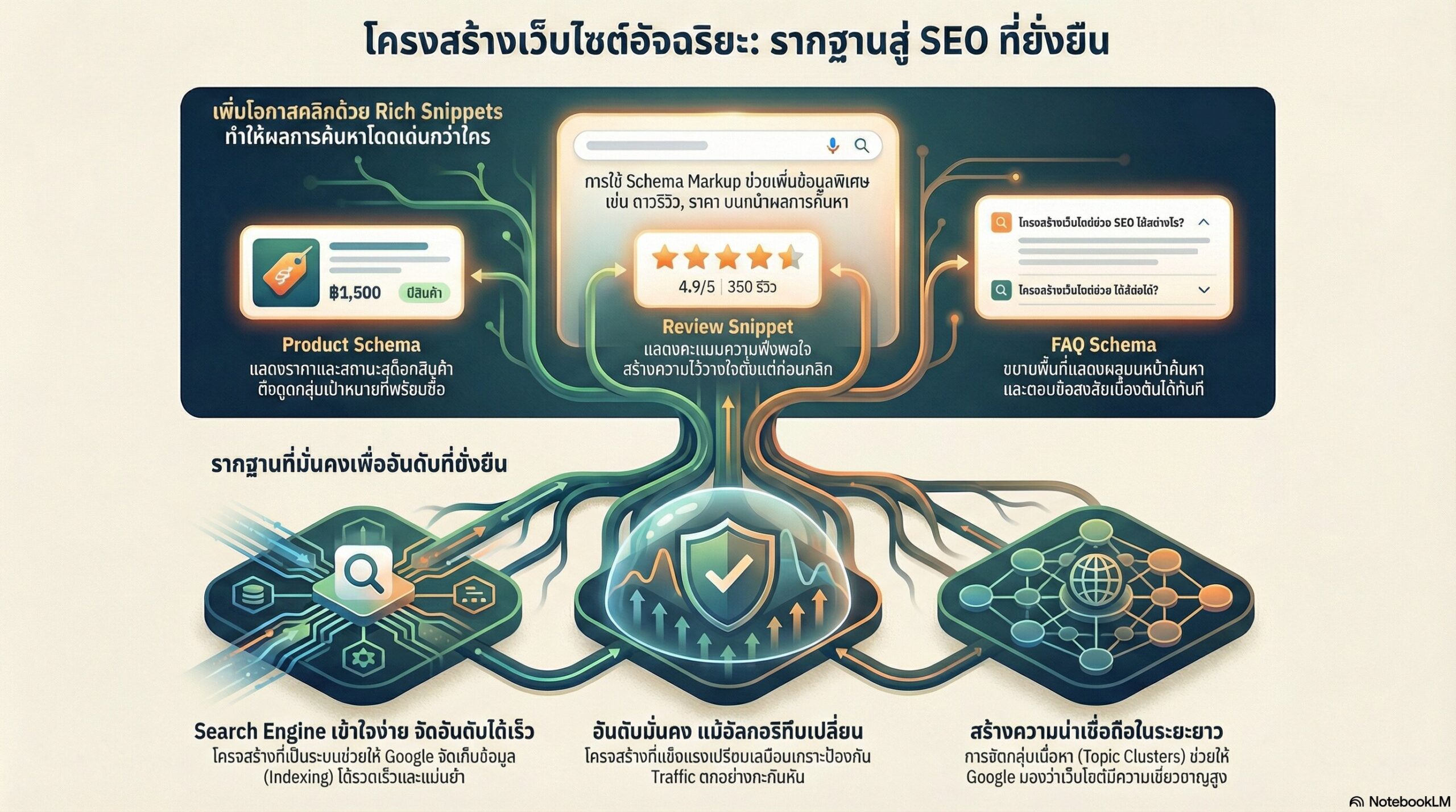 Structured Data (Schema) สั่ง AI เขียน Code Schema Markup แบบจับวาง 6 ผลลัพธ์ที่ยั่งยืนจากโครงสร้างเว็บไซต์ที่ชาญฉลาด
