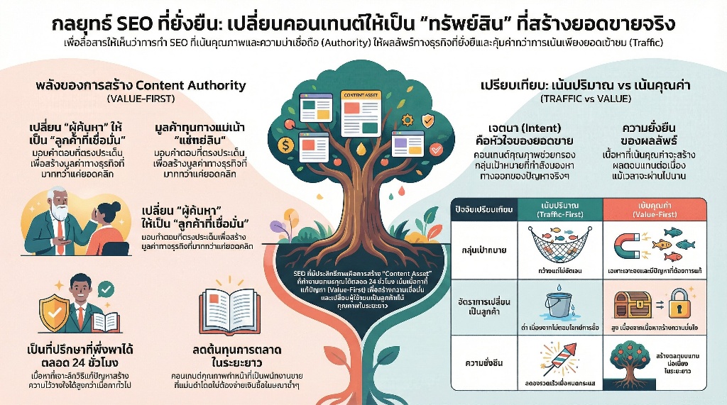 กลยุทธ์การวางโครงสร้างคอนเทนต์ให้ยั่งยืน 6 ผลลัพธ์ที่ได้มากกว่าแค่การติดอันดับบนหน้าการค้นหา