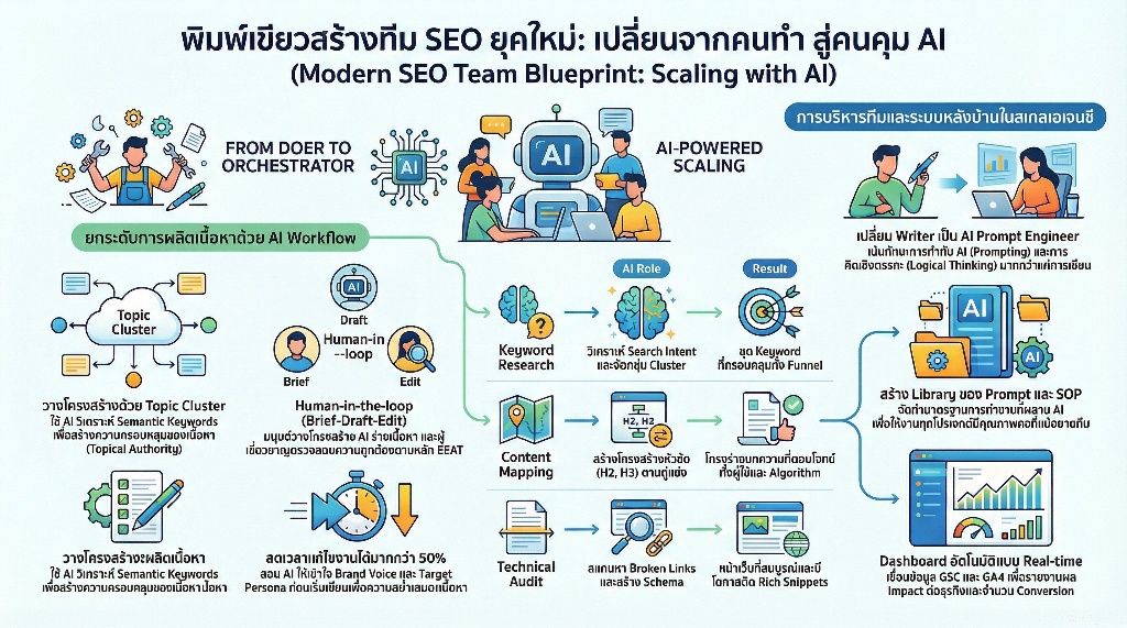 Freelance to Agency Mindset การขยายงาน SEO จากรับทำเอง สู่การสร้างทีมด้วย AI 4 พลิกวิธีคิด เปลี่ยนจากคนลงมือทำเป็นผู้วางระบบ