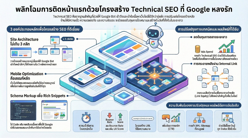 Technical SEO หัวข้อการปรับโครงสร้างเว็บไซต์ให้รองรับการจัดอันดับยุคใหม่ 2 พลิกโฉมการติดหน้าแรกด้วยโครงสร้างที่ Google หลงรัก