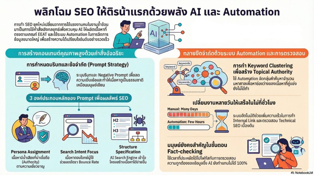 พลิกโฉมผลลัพธ์ SEO ให้ติดหน้าแรกด้วยพลัง AI