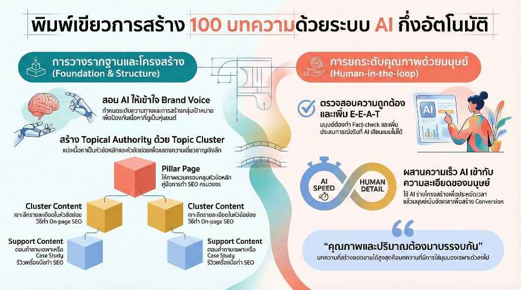 พิมพ์เขียวการสร้าง 100 บทความด้วยระบบกึ่งอัตโนมัติ