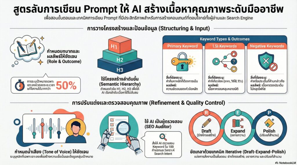สูตรสำเร็จการเขียน Prompt เพื่อประสิทธิภาพสูงสุด