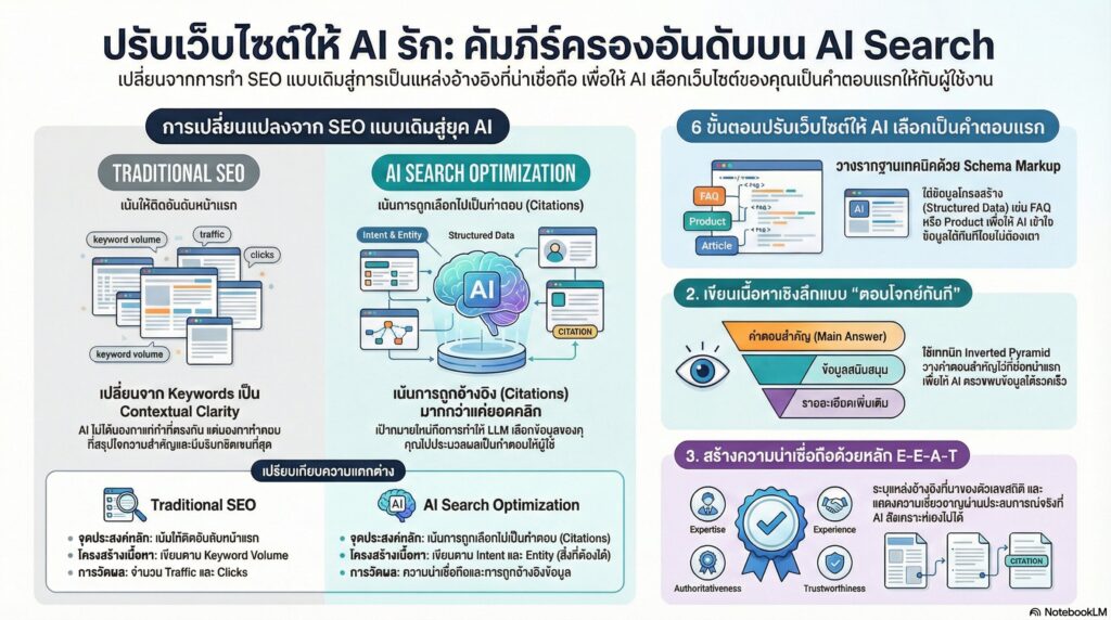 เช็คลิสต์ เตรียมเว็บไซต์ให้พร้อมสำหรับ AI Search 1 เช็คลิสต์ เตรียมเว็บไซต์ให้พร้อมสำหรับ AI Search