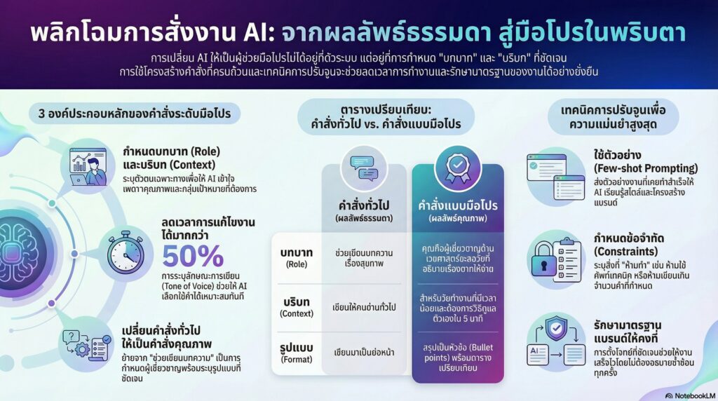 วิธีการตั้งโจทย์ให้ AI ทำงานได้แม่นยำ 2 เปลี่ยน AI ให้เป็นผู้ช่วยมือโปรในพริบตา