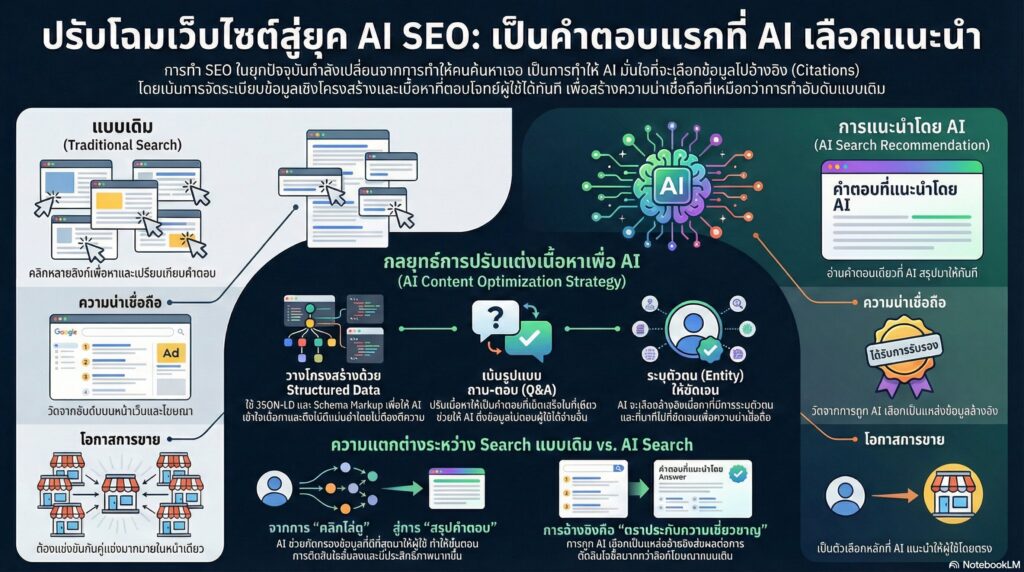 เปลี่ยนเว็บไซต์ให้เป็นคำตอบแรกที่ AI เลือกแนะนำ