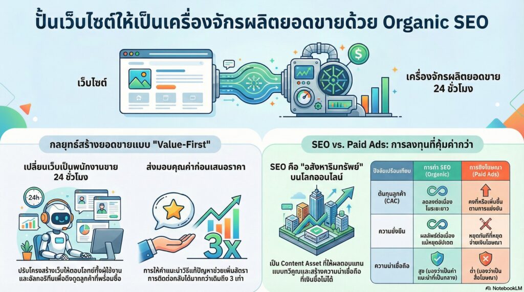 เปลี่ยนเว็บไซต์ให้เป็นเครื่องจักรผลิตยอดขายตลอด 24 ชั่วโมง