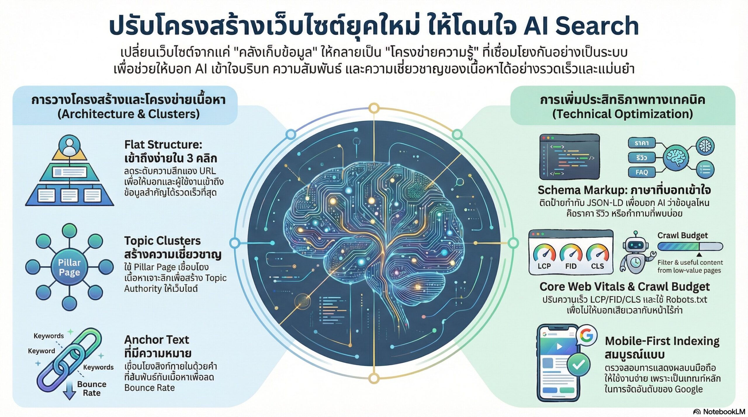Technical SEO หัวข้อการปรับโครงสร้างเว็บไซต์ให้รองรับการจัดอันดับยุคใหม่ 5 แนวทางการปรับโครงสร้างเว็บไซต์สำหรับ AI Search