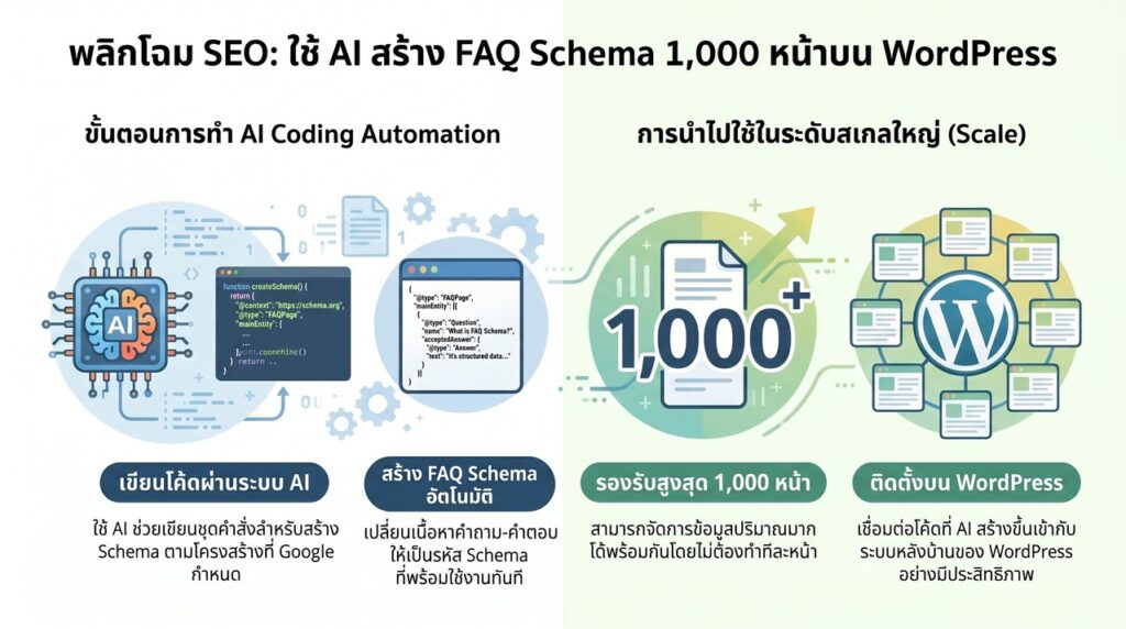 AI Coding สร้าง FAQ Schema ด้วย AI ลง WordPress 1,000 หน้า